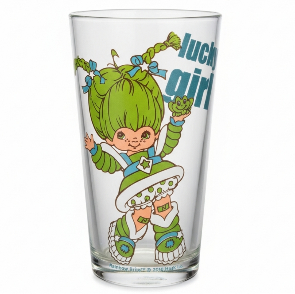 2010 Rainbow Brite Tumbler Glass Cup Lucky Girl Patty O’ Green Spencers Gifts